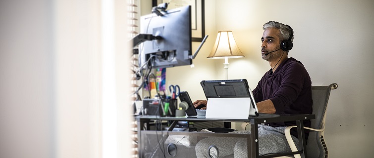 Man working in home office