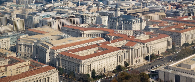 Aerial view of Washington, DC