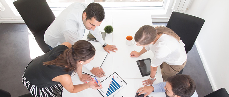 crisis communicators working together in a meeting