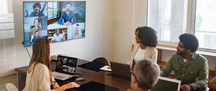 Business professionals actively discussing ideas