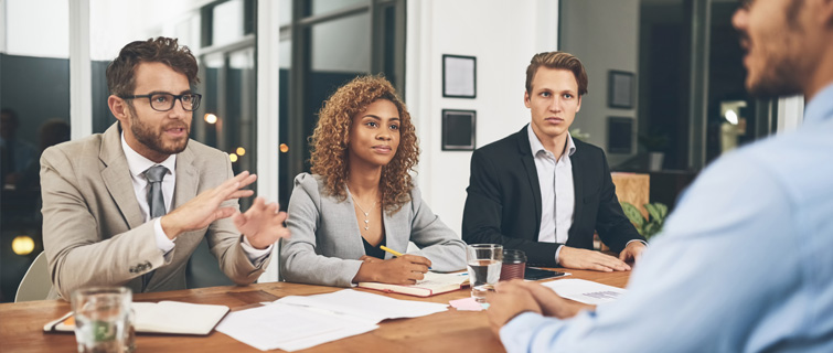 Professionals meeting in a conference room