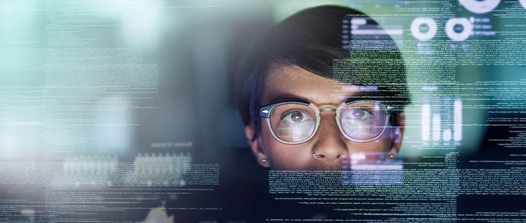 Person looking at computer screen