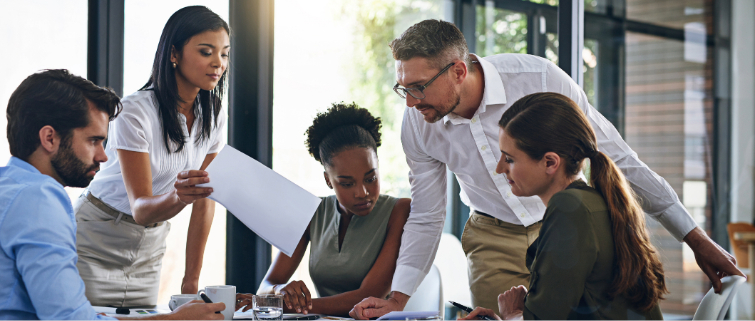 Exchanging ideas in the boardroom