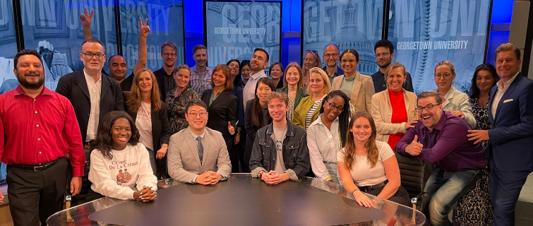 Group photo of students in the Studio Broadcasting class at Georgetown SCS.