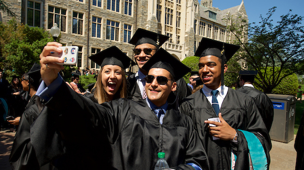 Georgetown graduates taking picture