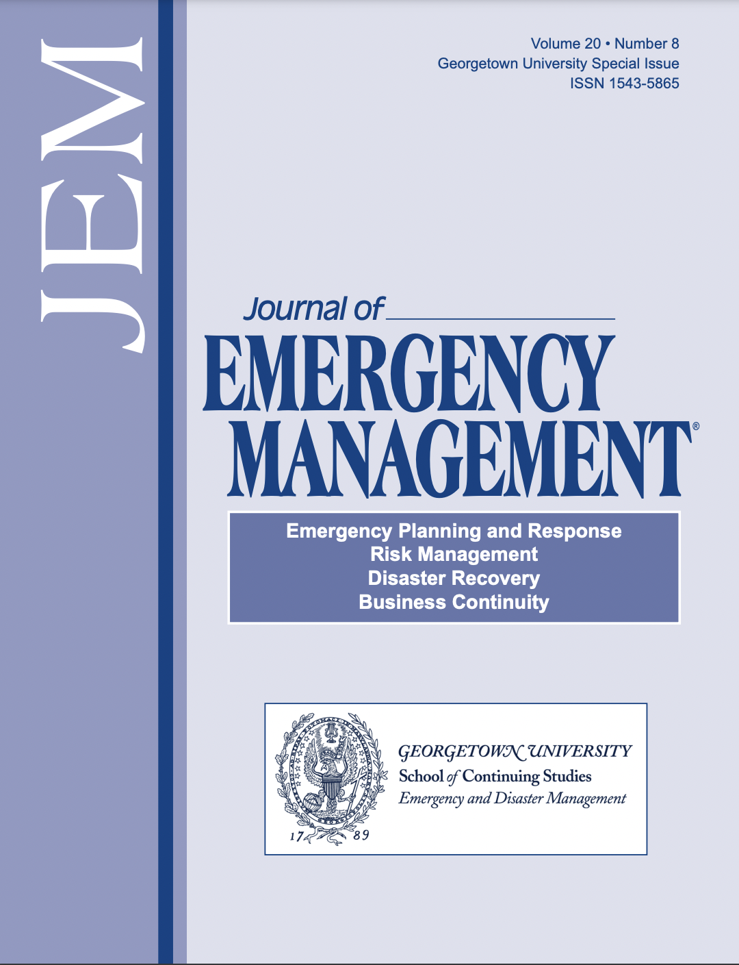 Cover of Journal of Emergency Management, Vol 20, No 8 (2022)