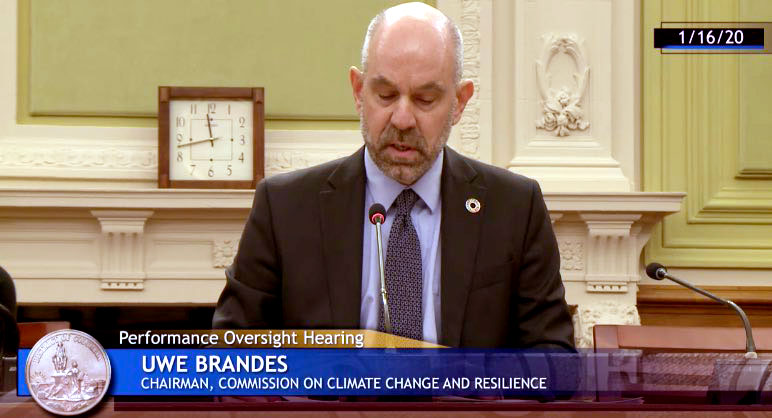 Uwe Brandes testifying before the Council of the District of Columbia